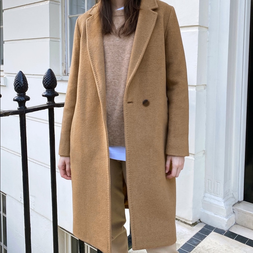 Aritzia Babaton Stedman Wool Coat in Camel Sz XS